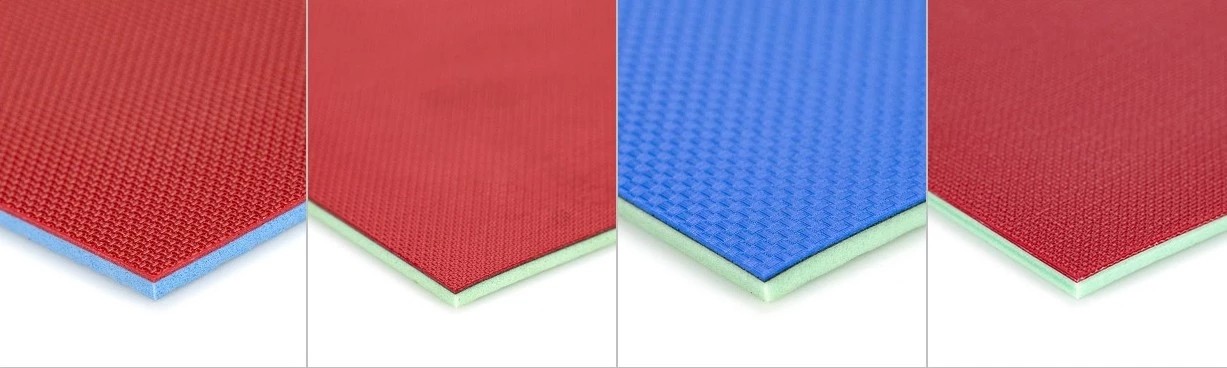 ISO9001 PVC Sport Flooring 1.8m Width Scrape Coating Badminton Flooring