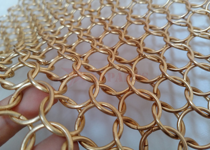 Bronze Color 15mm Metal Ring Mesh Curtain Stainless Steel For Decoration