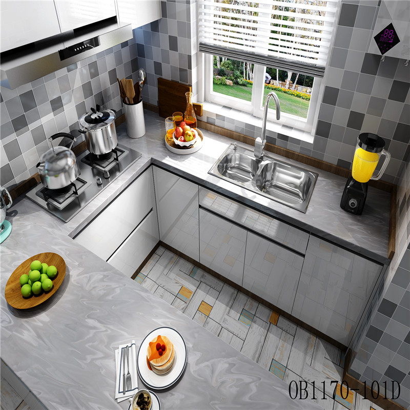 Marble Vinyl Wallpapers Wallpapers Type Vinyl for Kitchen Oil Proof Sticker 0.60m*10m