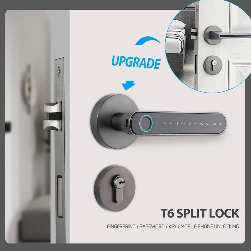 Aluminum Door Keyless Smart Digital Door Lock with Tuya App Passcode and TTlock Control
