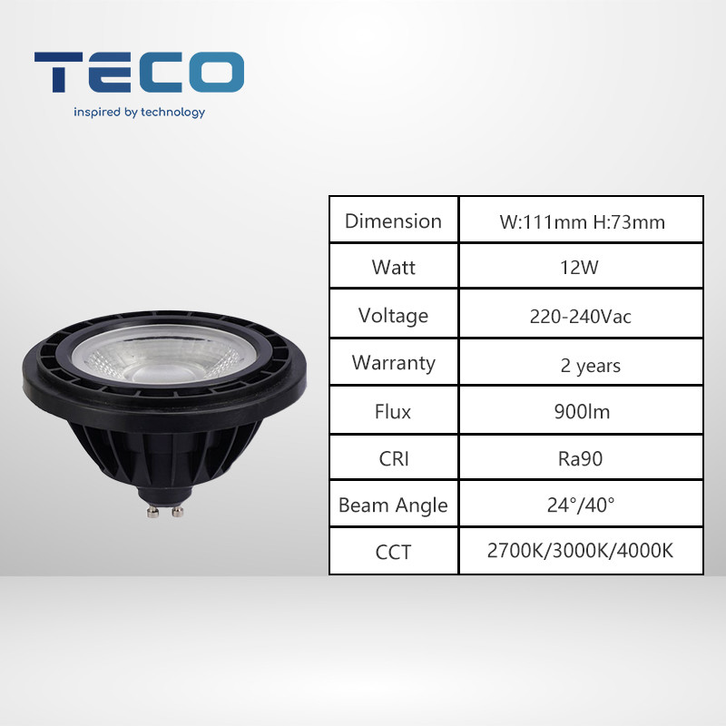 Ra90 Dimmable ES111 Lamp Led Spotlight Bulbs With GU10 Base 12w 230v Voltage