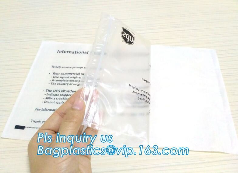 PP film 178*140mm invoice enclosed packing list envelopes, DHL Shipping pockets for waybill, A4 size plastic packing lis