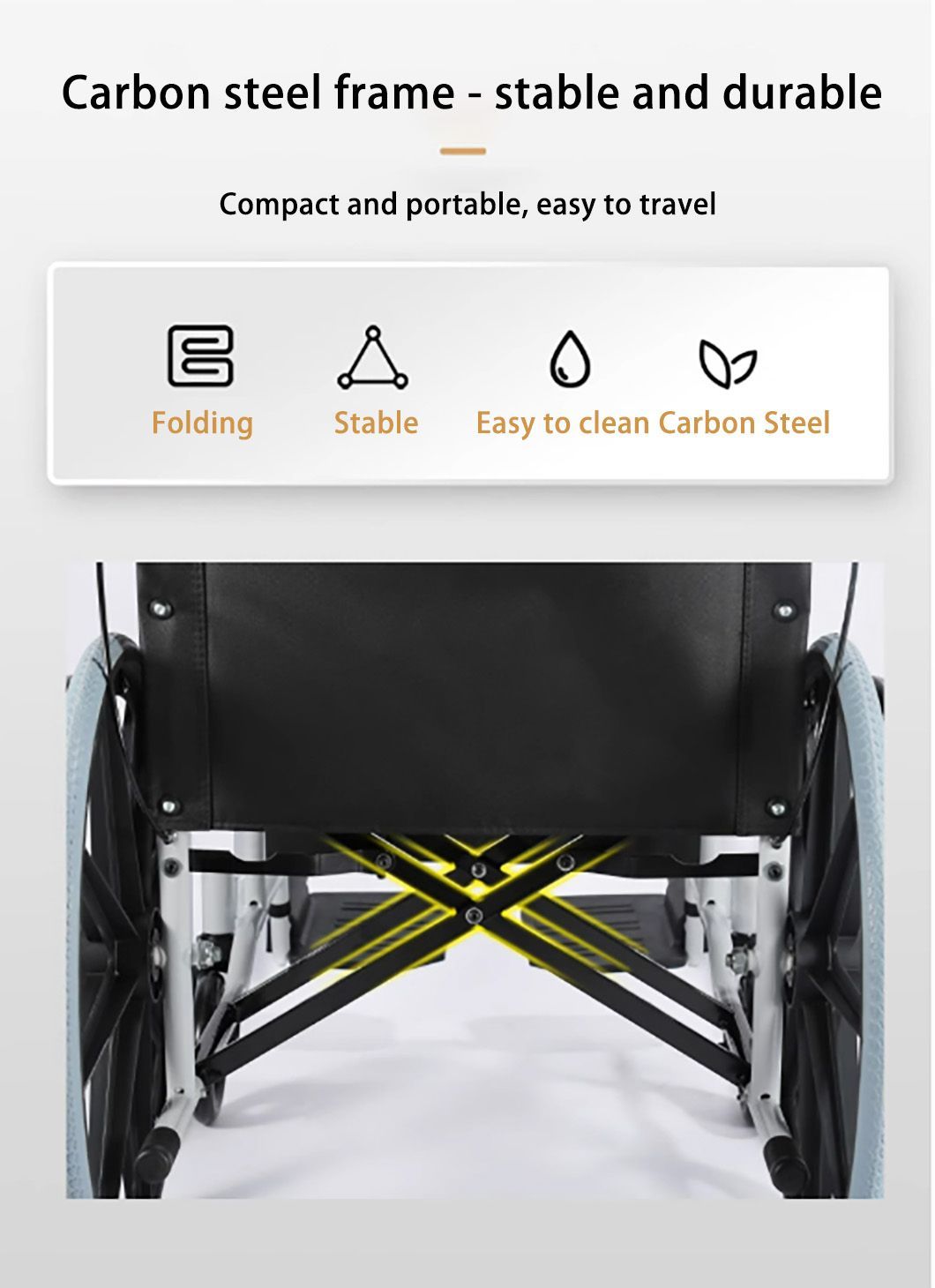 High Quality Cheap Lightweight Durable Folding Manual Aluminum Wheelchair