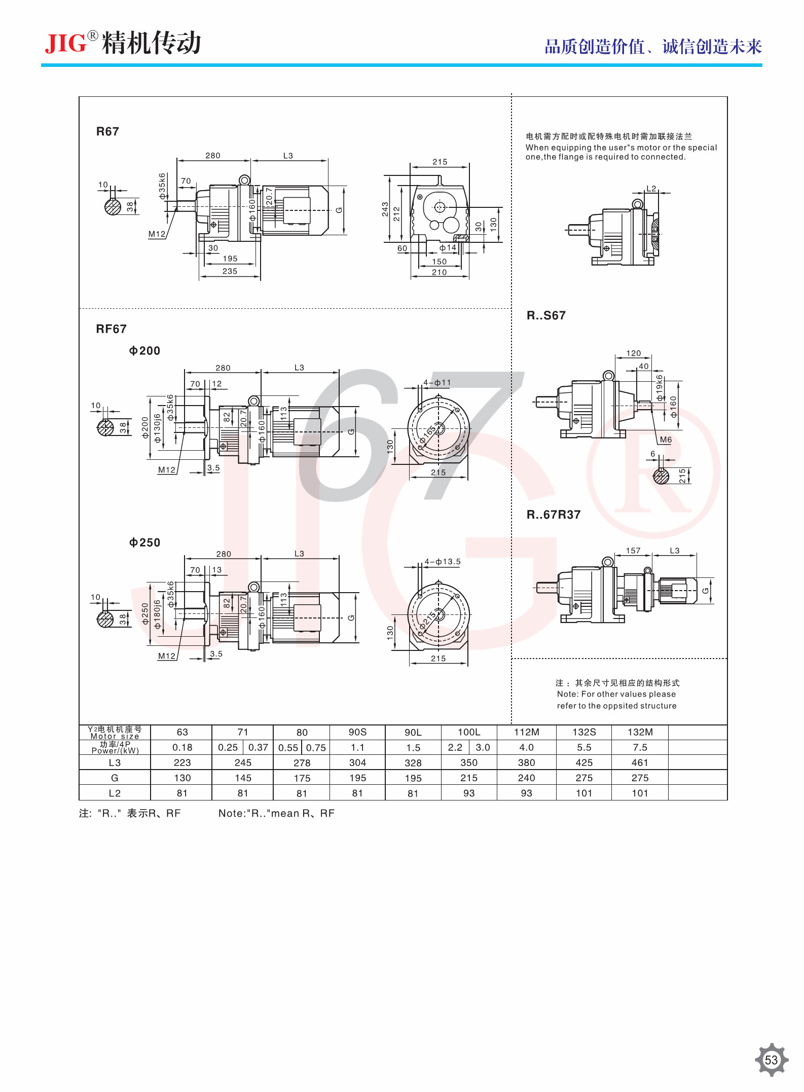 R Series Rigid Helical Gear Reducer Tooth Flank Helical Gear Units