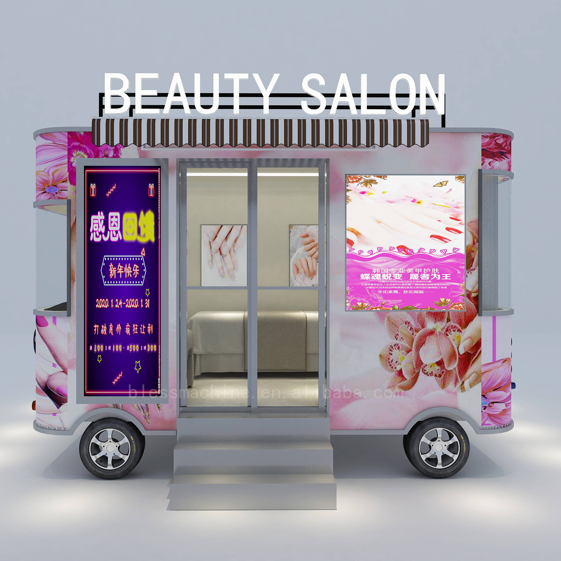 85kms per hr Machinery Function Leisure Fast Food Equipment Mobile Catering Van Trailer