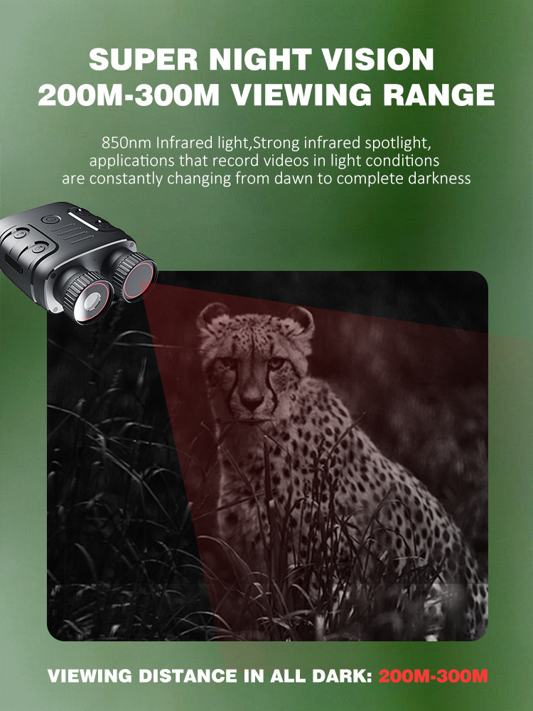 IR Night Vision Scope Binoculars 300m 5X Zoom Infrared Thermal Imaging Binoculars
