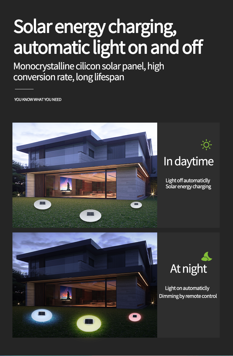 DC 6V Solar Powered Floating Light RGB Lighting 4100K Dusk To Dawn With Remote Control