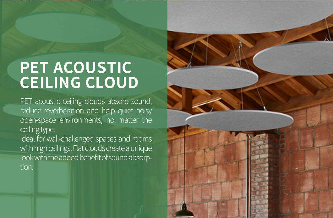 Colorful Polyester Fiber Hanging Ceiling Sound Panels For Office Building