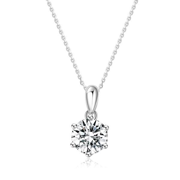 Classic Design 18k Gold Lab-Grown Diamond Pendant Daily Style White Diamond