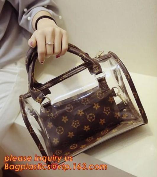 travel stand up zipper pvc leather cosmetic pouch lady bag woman make up, mini