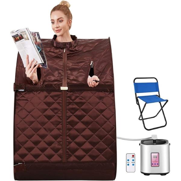 Quality Portable Personal Indoor Spa Sauna Tent Computer Control Panel Computer Control Panel Steam Remote Control One Person Sauna for Home Relaxation Therapeutic Detox for sale