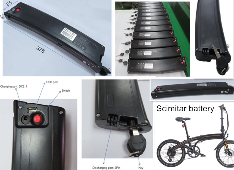 7.8ah FS-3 Case 36 V Ebike Battery With USB 2 Pin Discharging port