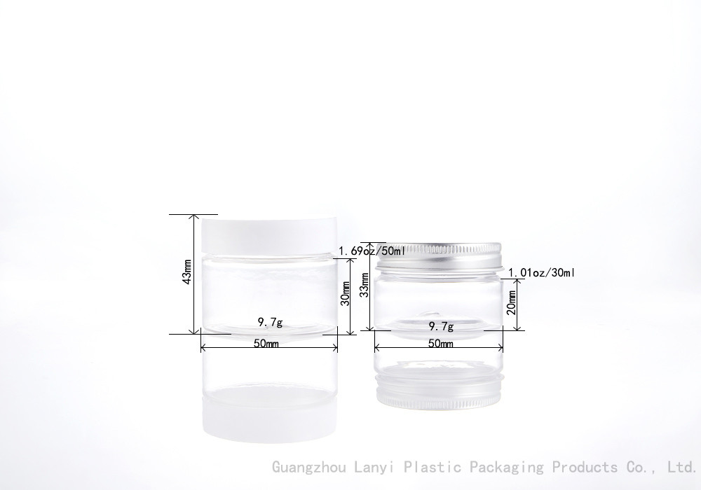 Bath Salt Sample 30ml 1oz 1.56oz Clear Cosmetic Jars