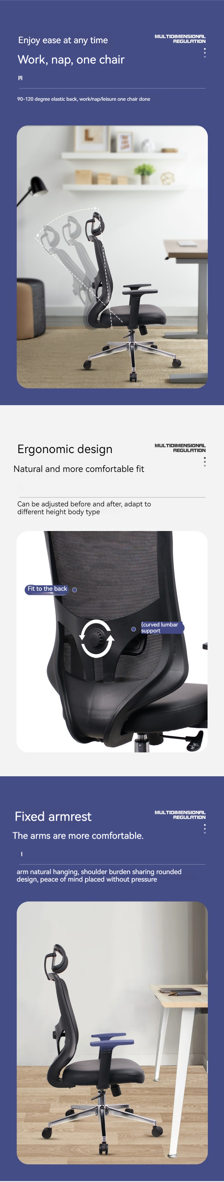 CBM 0.33 Home Office Furniture Computer Mesh Chair with Ergonomic Design and Swivel Lift