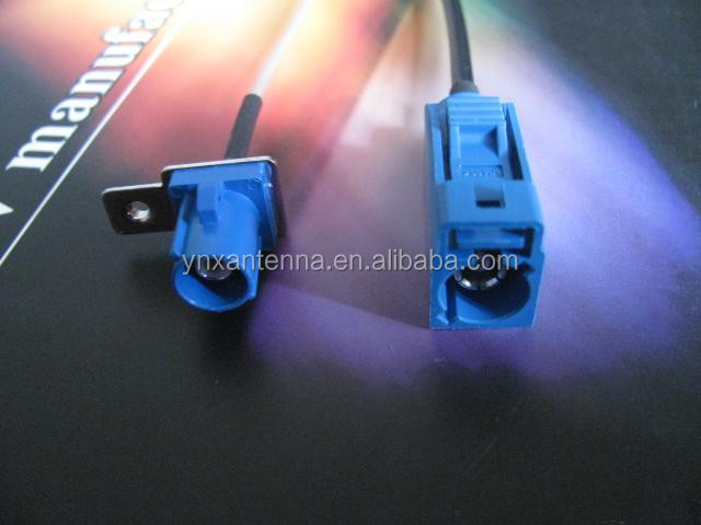 Customized Fakra male to Fakra female pigtail cable in blue for Antenna Accessory