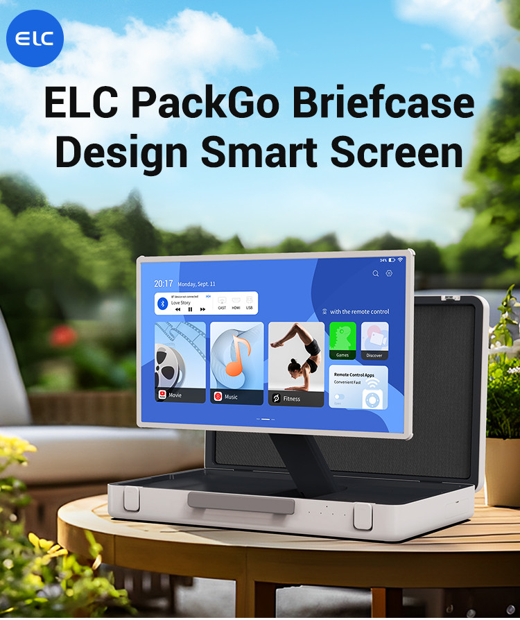 ELC PackGo 27 Inch Touch Screen Smart Tv Portable Briefcase Smart Tv Tablet Outdoor
