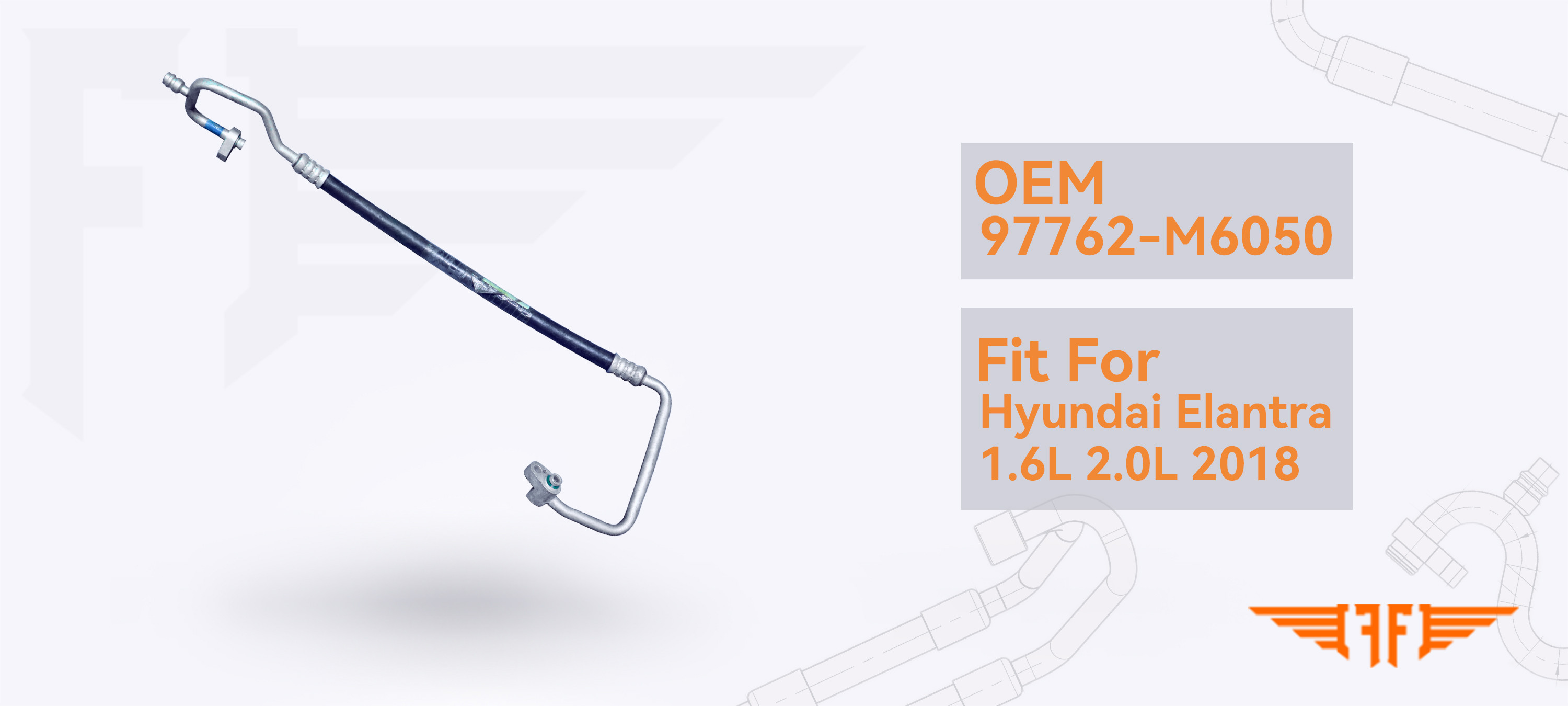 Hyundai AC Pipe Discharge OEM 97762-M6050 Elantra 2018 1.6L 2.0L