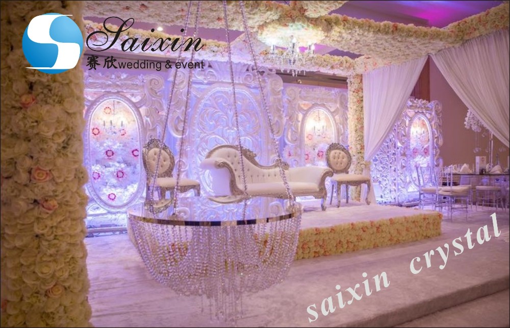 ZT-325L Saixin Gorgeous 18 arms Crystal candelabra flower stand for wedding centerpiece