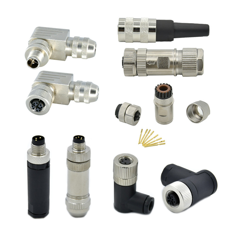 M12 3 - 17pin Waterproof Outdoor Connectors Flexible Customizable Overmolded Cable
