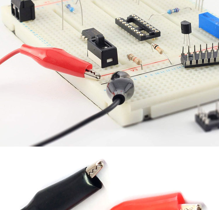 12v Double Ended Black Red Electrical Test Leads Jumper Wire Alligator Crocodile Clips Cable
