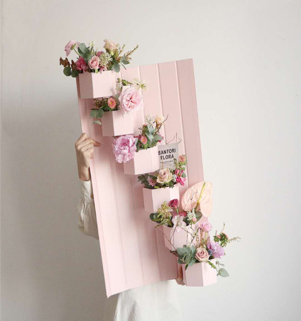 Sophisticated Custom Printed Hexagonal Display Box for Luxury Flower Bouquet Stand