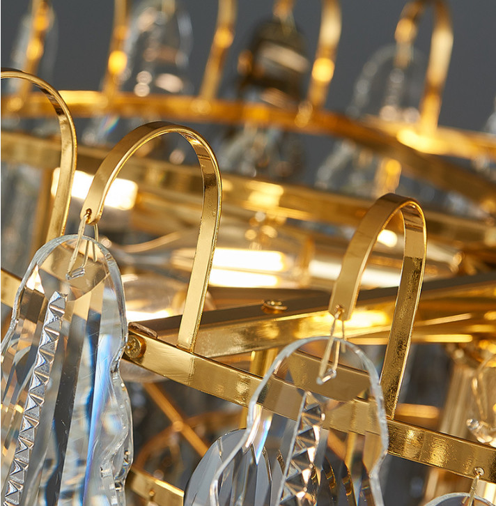 Dimmable Round Luxury Pendant Lights Customised Crystal Smoke Grey Pendant Light Rustproof