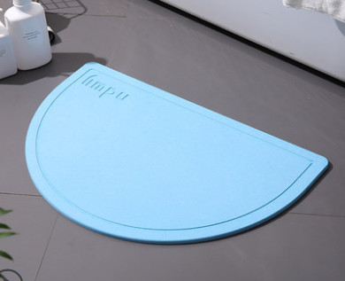 Semicircle Earth Fiber Diatomaceous Bath Mat Fast Drying Shower Mat