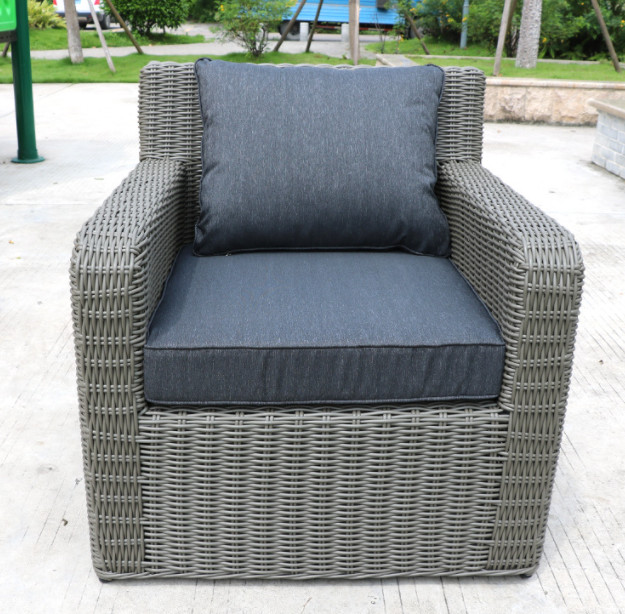 3 Seater Rattan Outdoor Sofa Terrace Furniture Garden Rope Leisure Black Wicker
