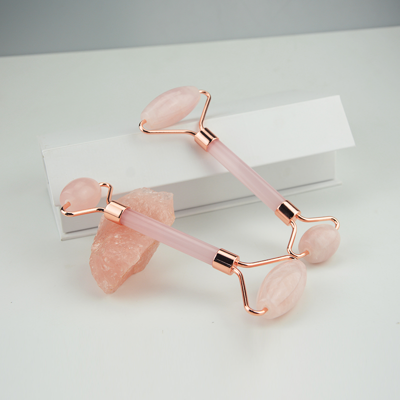 Pure Natural Rose Quartz Jade Facial Roller Massager Jade Facial Tool