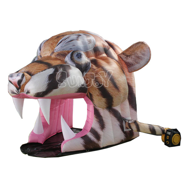 Hot Sale Inflatable Bouncer Tiger Head Tunnel Commercial Bouncers Inflatables