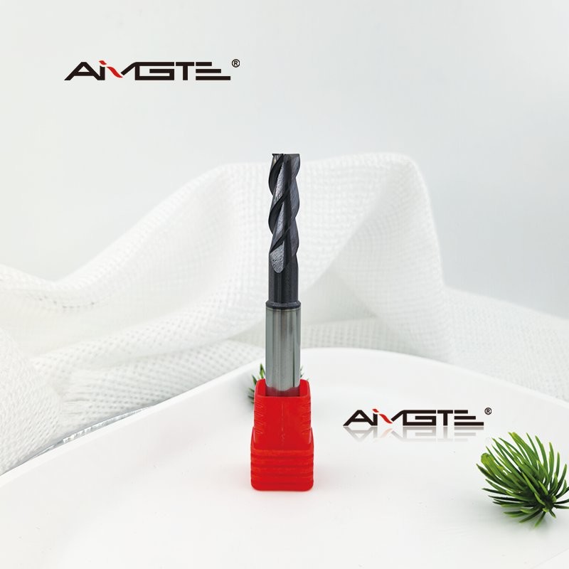 8.6mm 3 Flute Carbide Shank Relief End Mill AlTiCrN Coated for Mold Steel Die Casting High Feed Flat Bottom CNC Milling Cutter