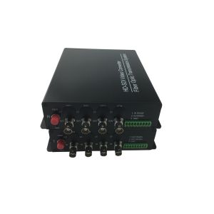China Full HD single mode 4channel HD SDI  transmitter video to fiber converter with RS485 data SFP Ethernet on sale