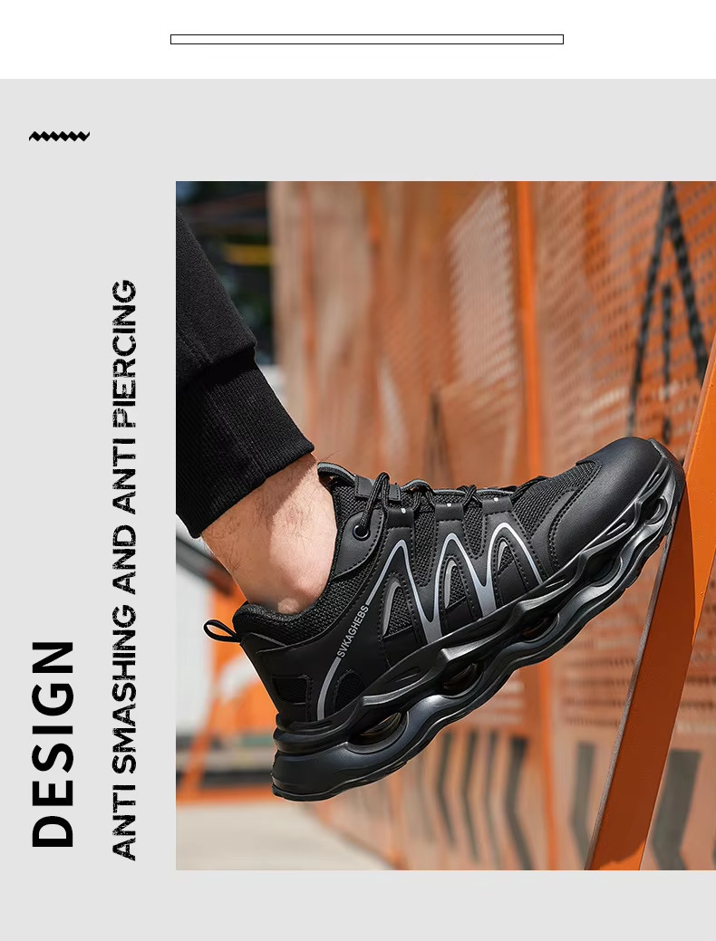 Breathable Microfiber Leather Mesh Safety Shoes Kevlar Anti-stab Work Shoes Steel Toe Anti-smashing EVA Sole