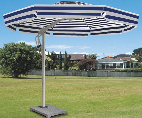 Side Pole Striped Double Sided Patio Umbrella Beach Parasol Shopping Street