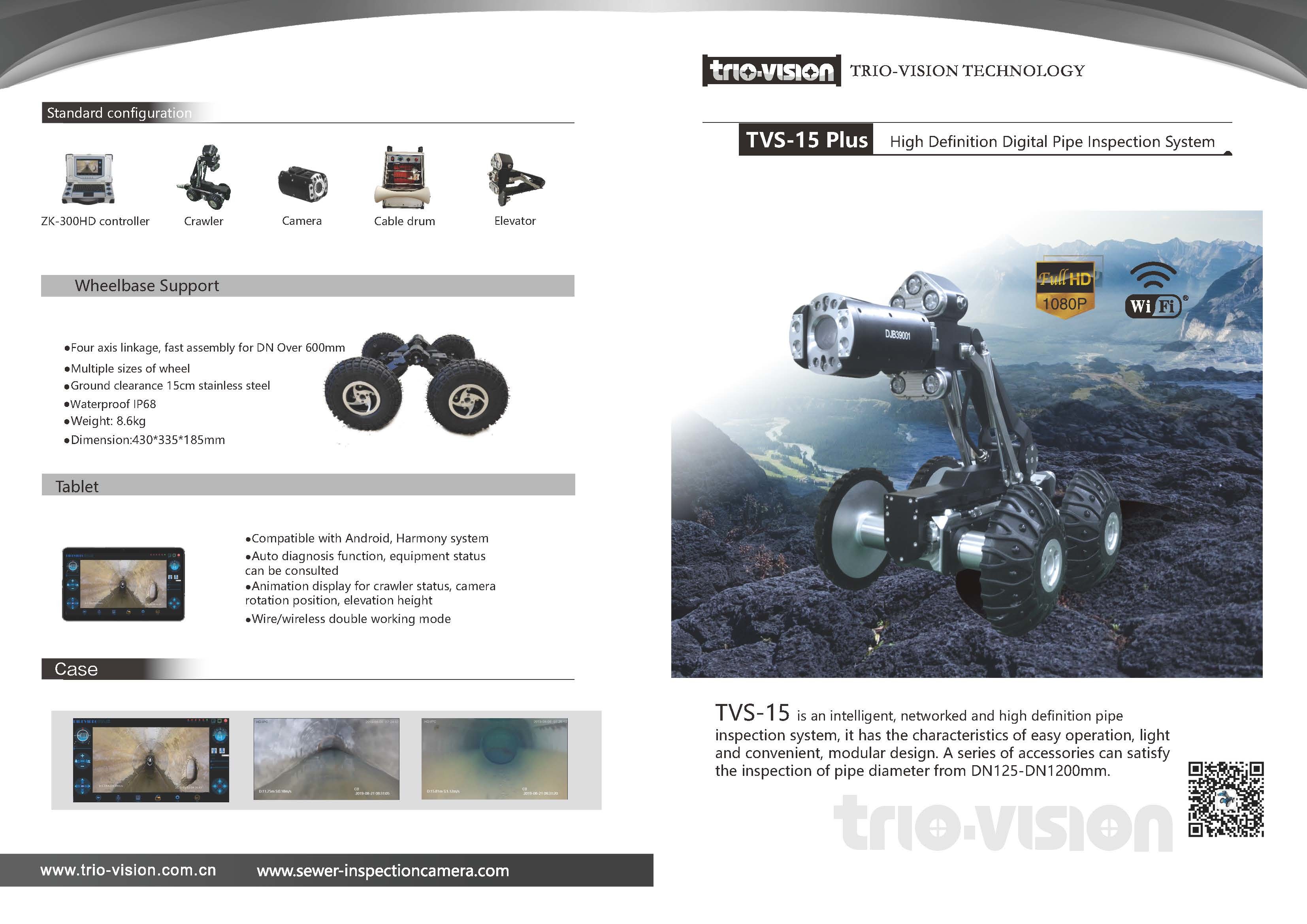 Long Range CCTV Pipe Inspection Equipment For Electricity 125-2000mm