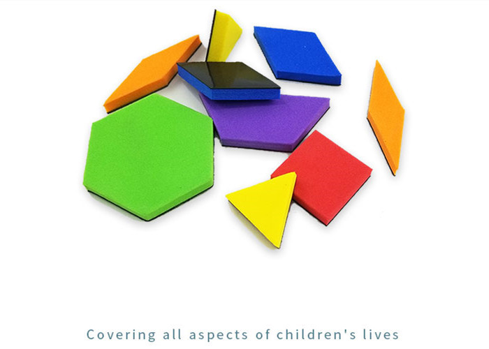 Non Toxic Materials Fun Magnet Tangrams , Fridge Magnet Puzzle 5mm EVA Set Of 56