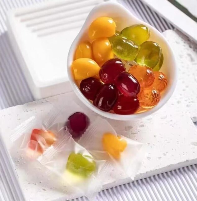 HACCP / BRC Certificate Peeled Gummy Peach And Mango Peeling Candy Jelly