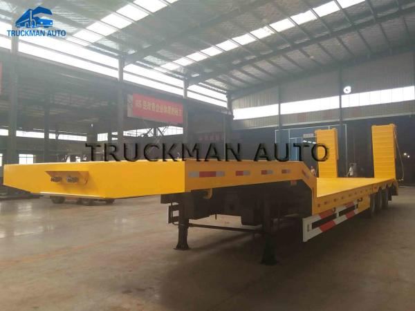 Durable Heavy Duty Low Bed Semi Trailer Different Loading Capacity 3 Axles 60