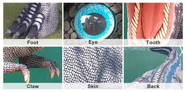 Handmade Life Size Realistic Dinosaur Costume With Water Repellent Skin