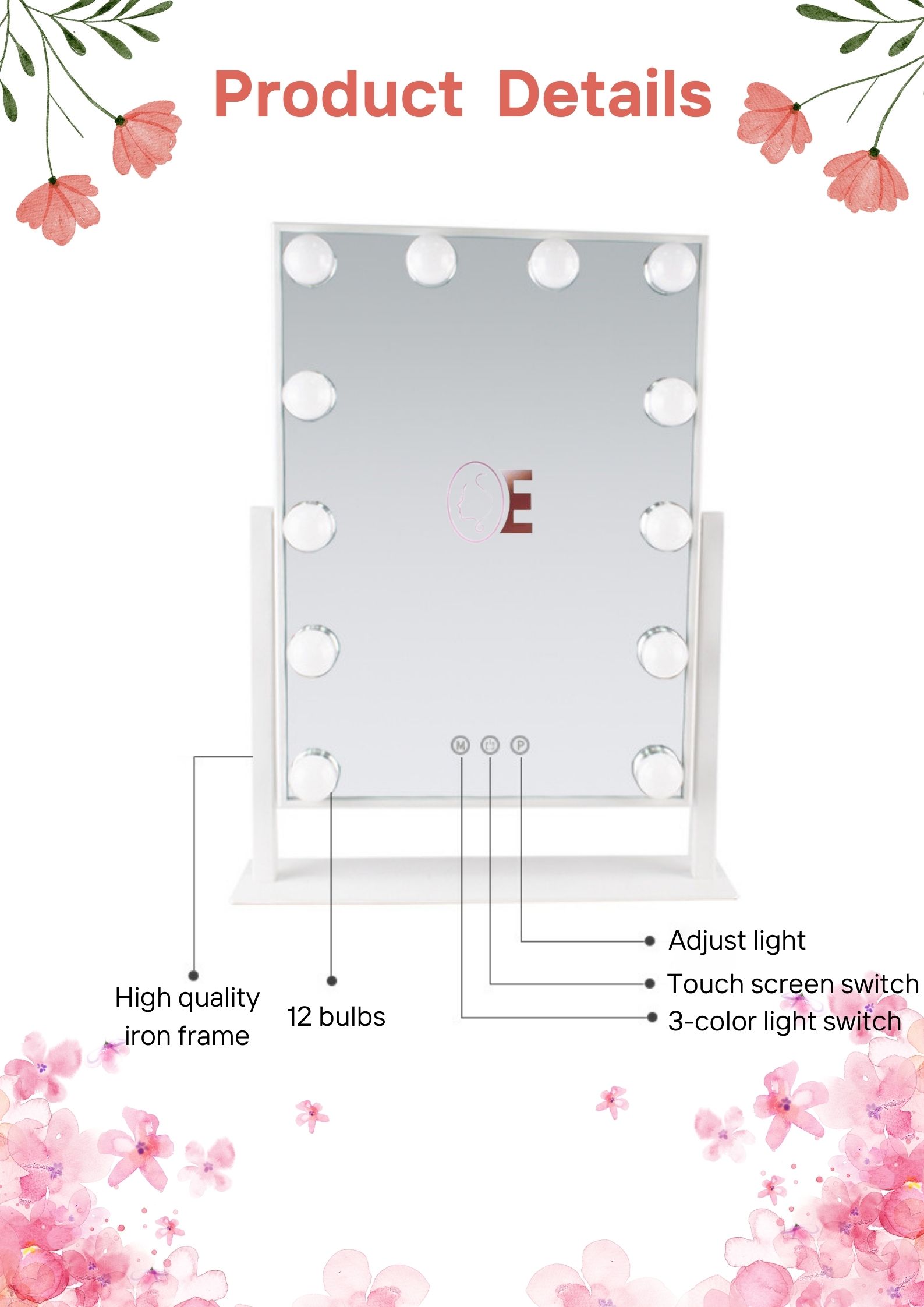Desktop Illuminated Hollywood Mirrors Vanity Lights USB Dimmer Lamp