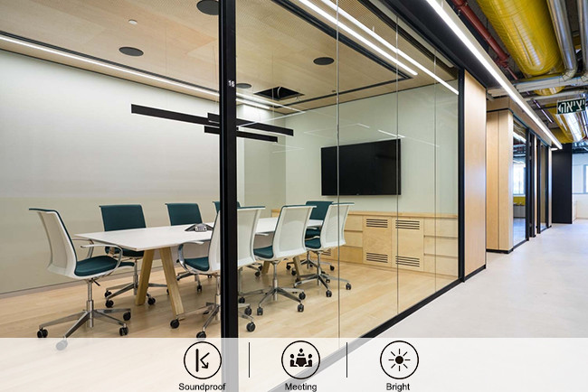 46db Sound Reduction Double Glazed Partition System Interior Glass Partitions