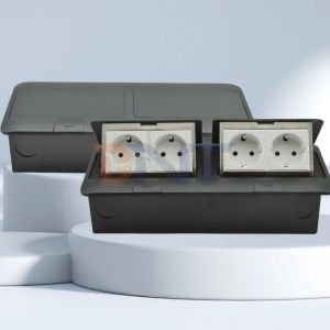  Aluminum Alloy Floor Socket Pop-up Waterproof Hidden Ground Socket Plug 4 Outlet Power Socket Manufactures