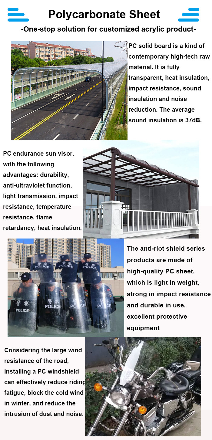 10mm Polycarbonate Perspex Roof Sheets PC Solid Transparent Color