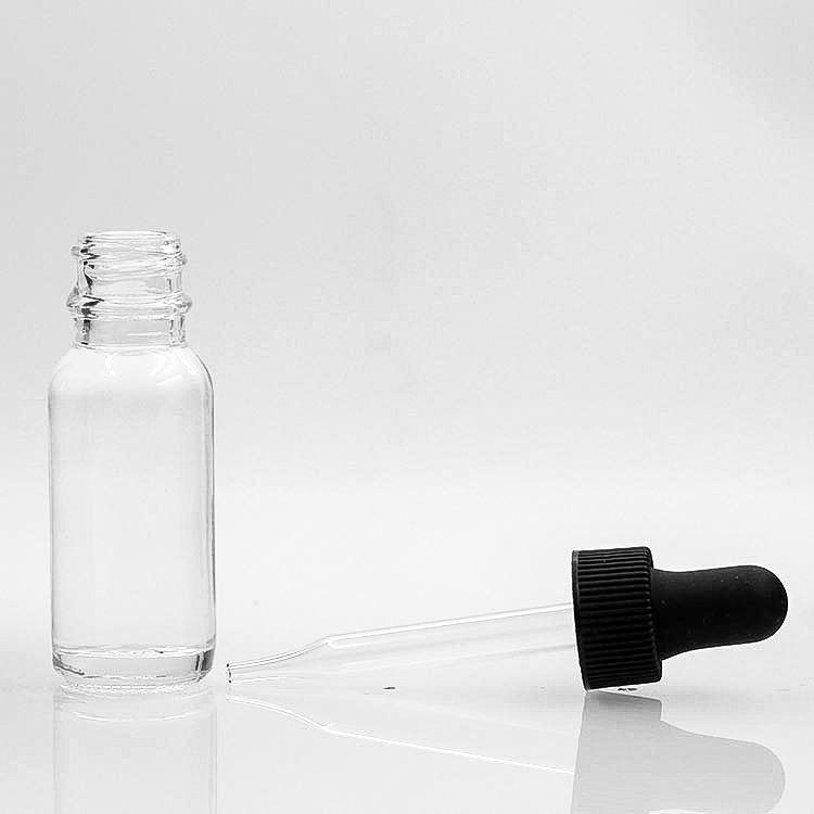 15ml Boston Glass Bottles Clear Round Color Logo Customized For Massage Oil