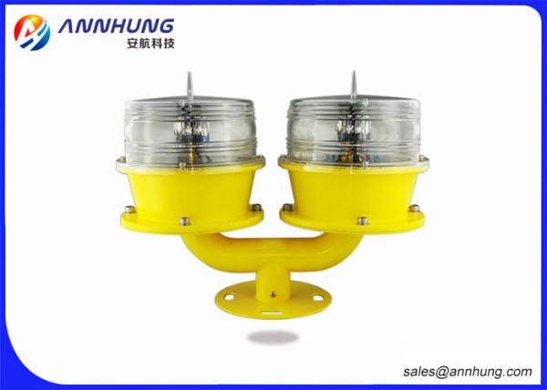 Double Low Intensity LED Solar Obstruction Light For Wind Turbines / High Rise