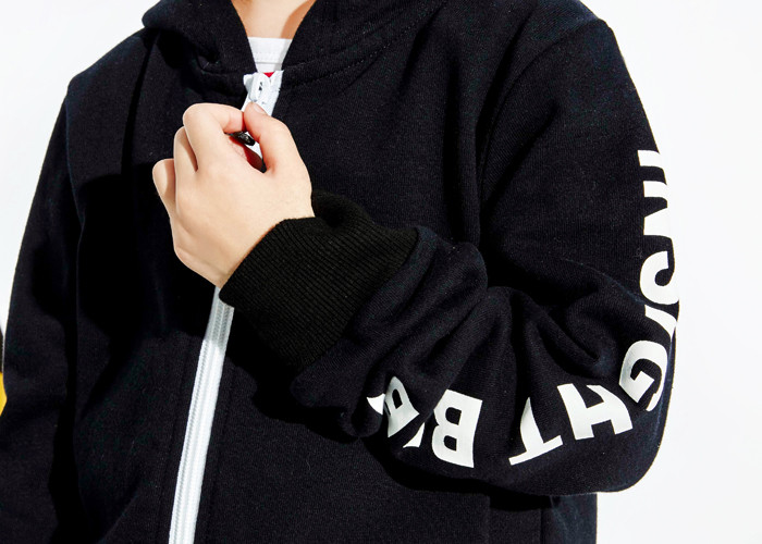 Trendy 100% Cotton Girls Fleece Hoodie , Casual Kids Cardigan Sweater