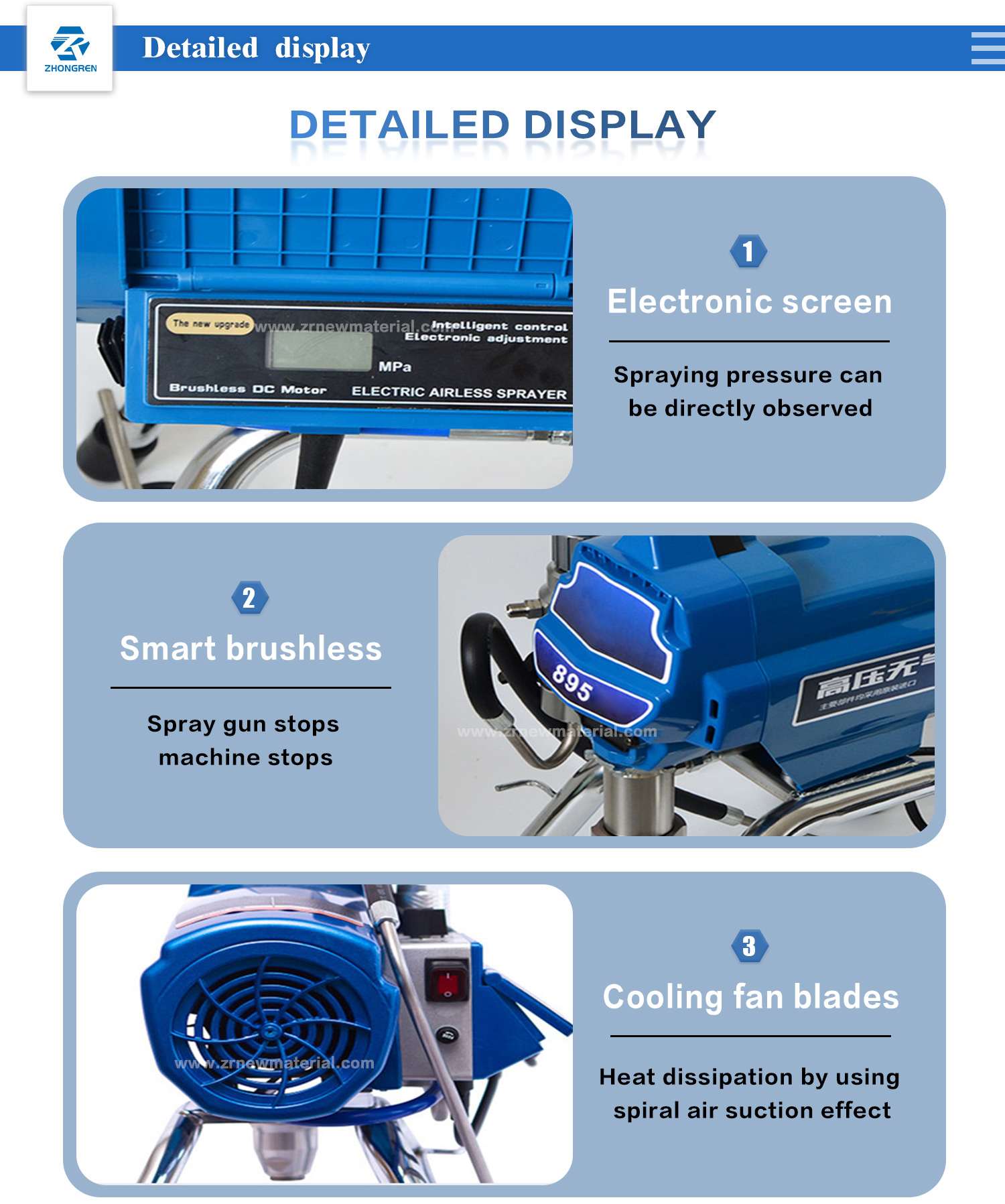 495/695/850/8900 Electric Airless Painting Machine High Pressure 1500W For Anti Rust Paint