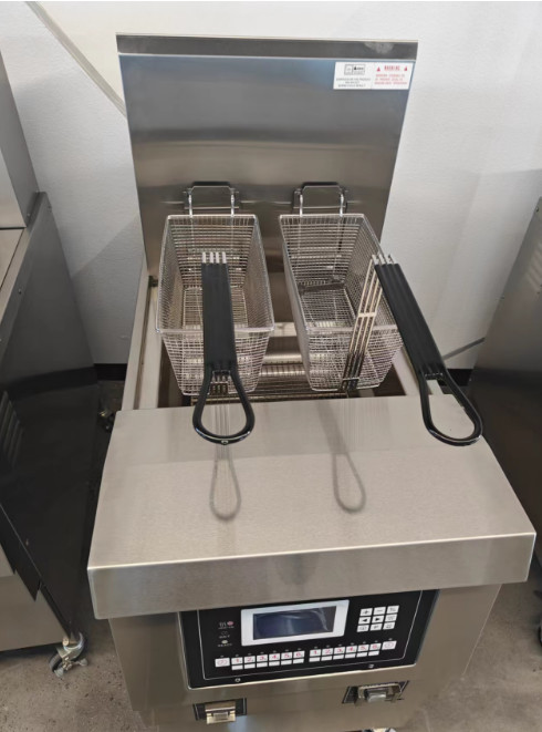 Auto Lift&Down One Pot Two Baskets Gas Heating Chips Open Deep Fryer