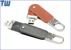  360 Degree Swivel Leather 4GB USB Flash Drive Metal Buckle Design Manufactures