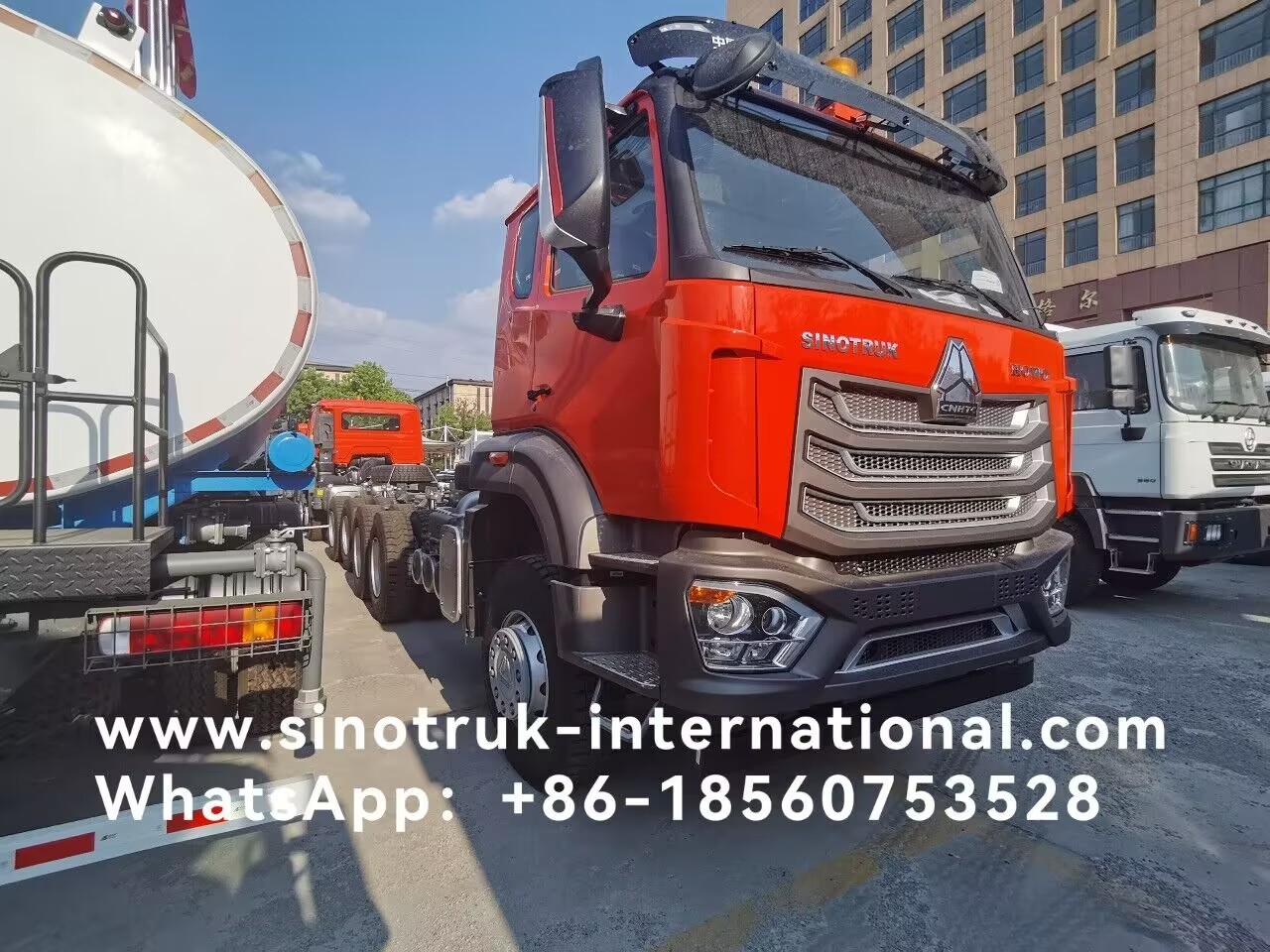 Sinotruk New Howo Tipper Dump Truck Chassis Weichai Engine 6 × 4 LHD Orange Color